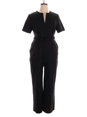 kate spade Black Short-Sleeve Jumpsuit with Waist Tie
